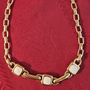 Vintage Monet Chain Necklace with Square Cabochons